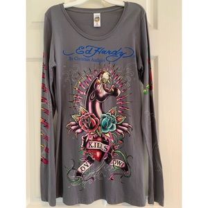 Ed Hardy Tunic-Style Long Sleeve Shirt